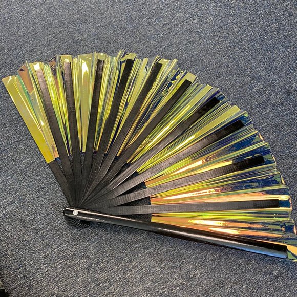 PRE-LOVED LASR - Warrior Iridescent Fluid Rave Fan- MISC011 - Picture 2 of 2